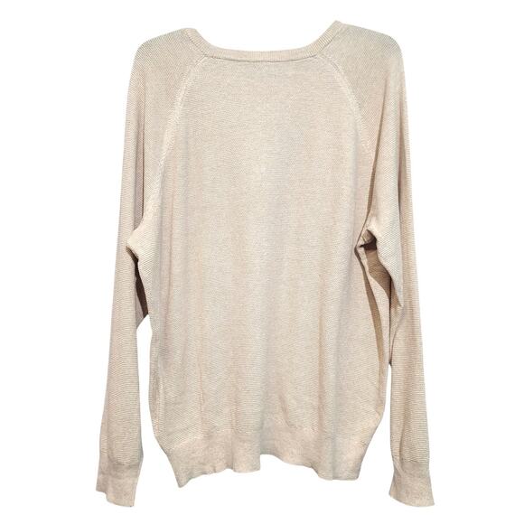 J.Crew Factory Seed-Stitch Cotton Crewneck Sweater XL Tan NWT - Picture 2 of 4